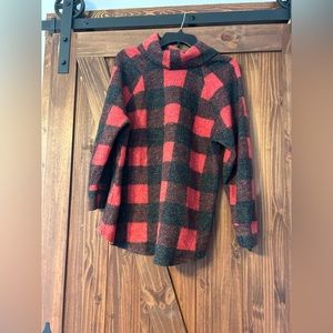 Red and black Plaid long sleeve top